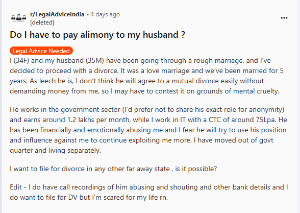 Now, suddenly #alimony becomes wrong to women😆