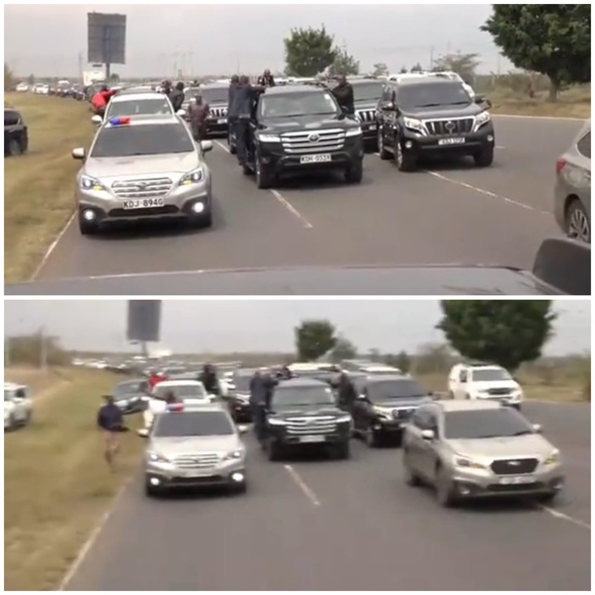 Rigathi Gachagua's motorcade after landing at JKIA