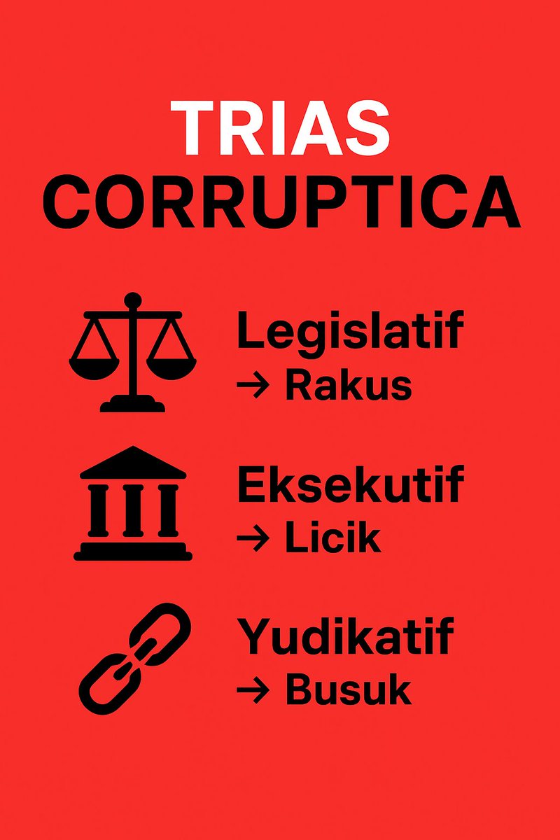 jek_uncle's tweet photo. @pasifisstate @DPR_RI LegislaTHIEVES → wakil rakyat yg mestinya bikin aturan, malah ikut mencuri.
🐀 ExecuTHIEVES → pemerintah yg seharusnya melayani, malah jadi maling kekuasaan &amp; anggaran
🐀 JudicaTHIEVES → pengadilan yg harusnya menegakkan keadilan, malah ikut jual-beli hukum. https://t.co/dfCf0me364