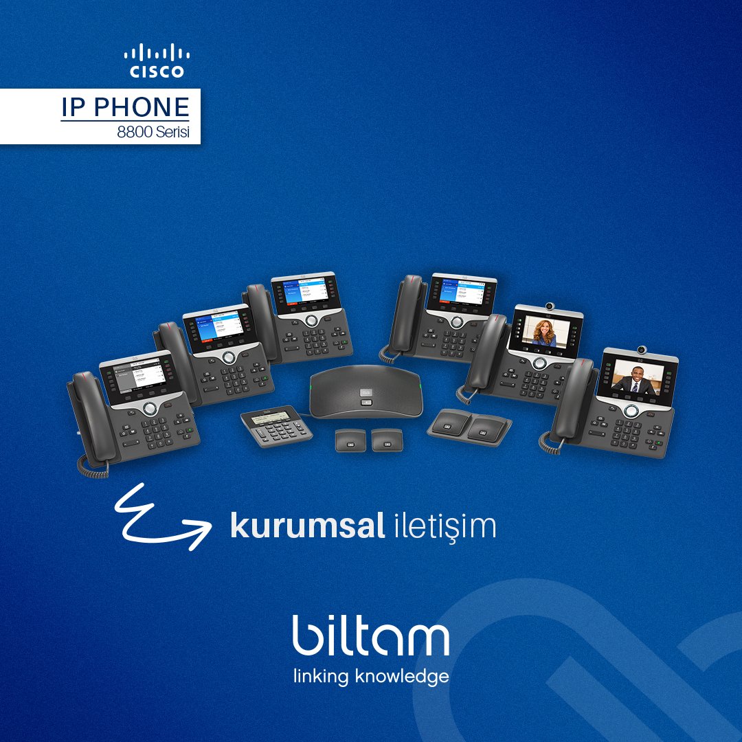 biltamlife's tweet image. 📞 Cisco 8800 Serisi IP Telefonlar ile güvenli, net ve konforlu iletişim! 

Kurumsal görüşmelere Biltam kalitesiyle çözüm getiriyoruz.

#Cisco8800 #IPTelefon #Biltam #VoIP