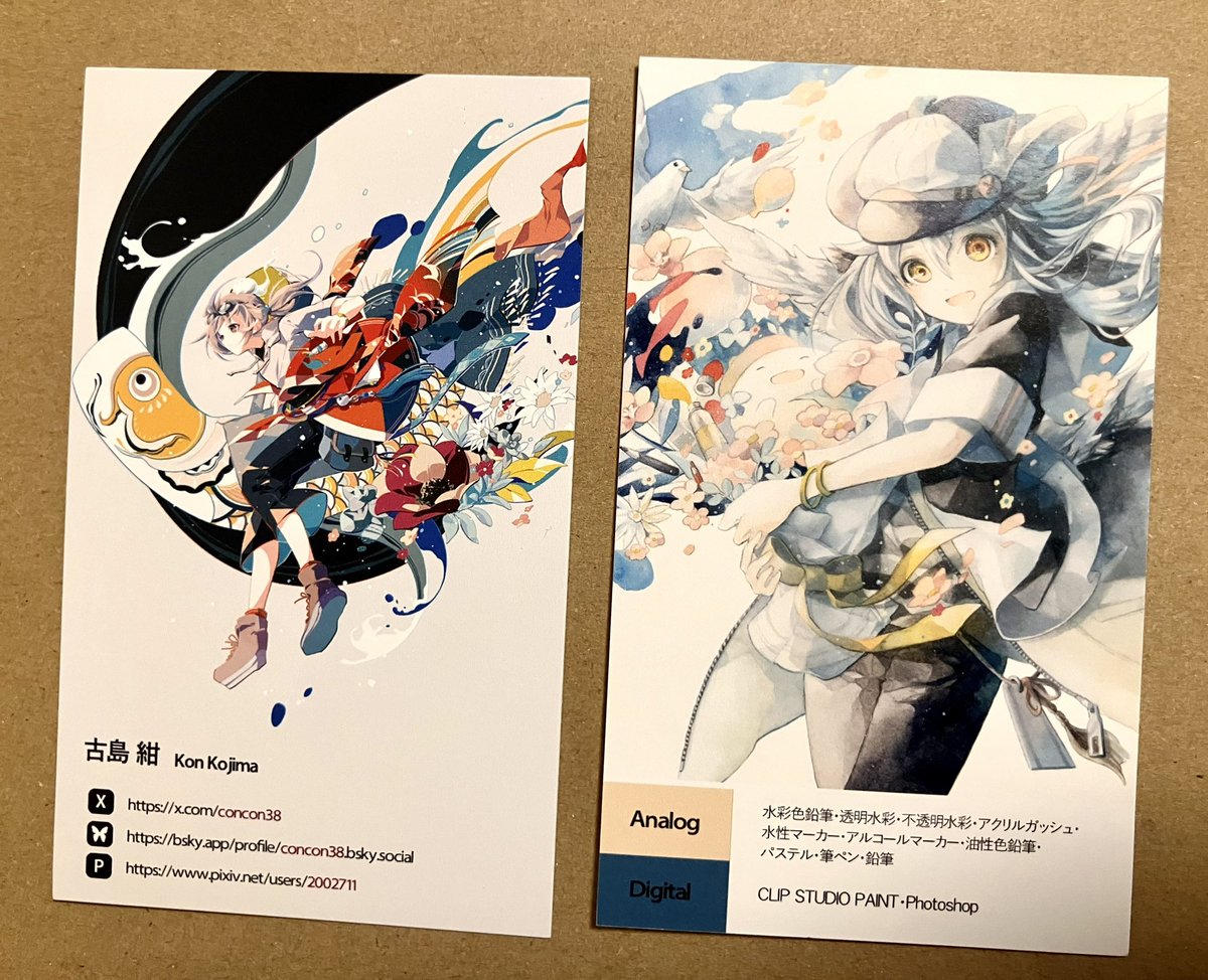concon38's tweet photo. しばらく作業中なので、自己紹介を置いて机に戻ります！

・デジタルとアナログ半々
・東京コミティアにいる、次回11月予定
・使えるアナログ画材は名刺写真をよーく見てください
・営業職の社畜
・地元は札幌、関東で溶けてる
・ケモミミがすき
・鉄道もすき(車両鉄、一般通勤車両派) https://t.co/OX8Tg6iknS