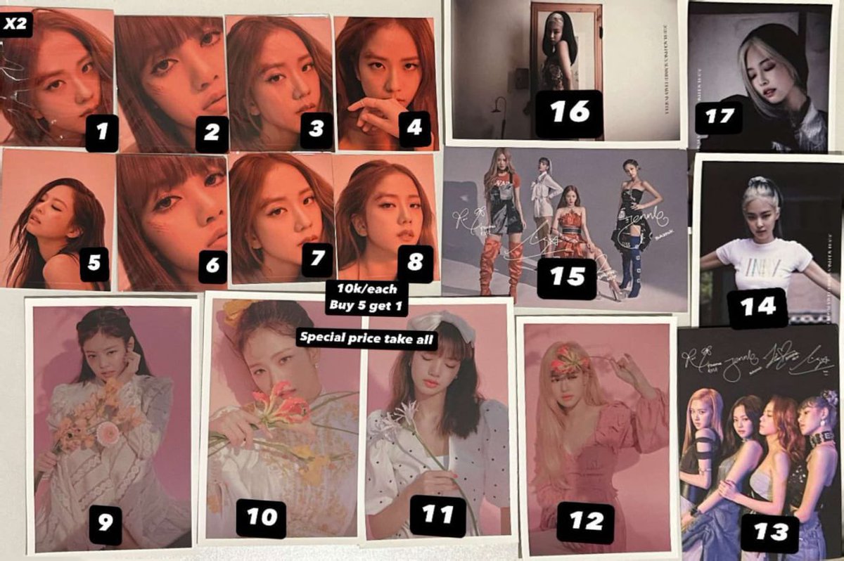 crazyoverbp23's tweet photo. WTS AAB BLACKPINK OFFICIAL 🥰

PC &amp; POSTCARD BUY 5 FREE 1 😍
- DOM MEDAN
- INCL PACKING, EXC ADMIN 12,9% (prefer split pay)
- Max keep event 2x with dp
- CONDI FOR SERIOUS BUYER ONLY

Jennie Lisa Rose Jisoo Amortage Ruby Born Pink Kill This Love Me Rosie https://t.co/9uuBJxKd3K