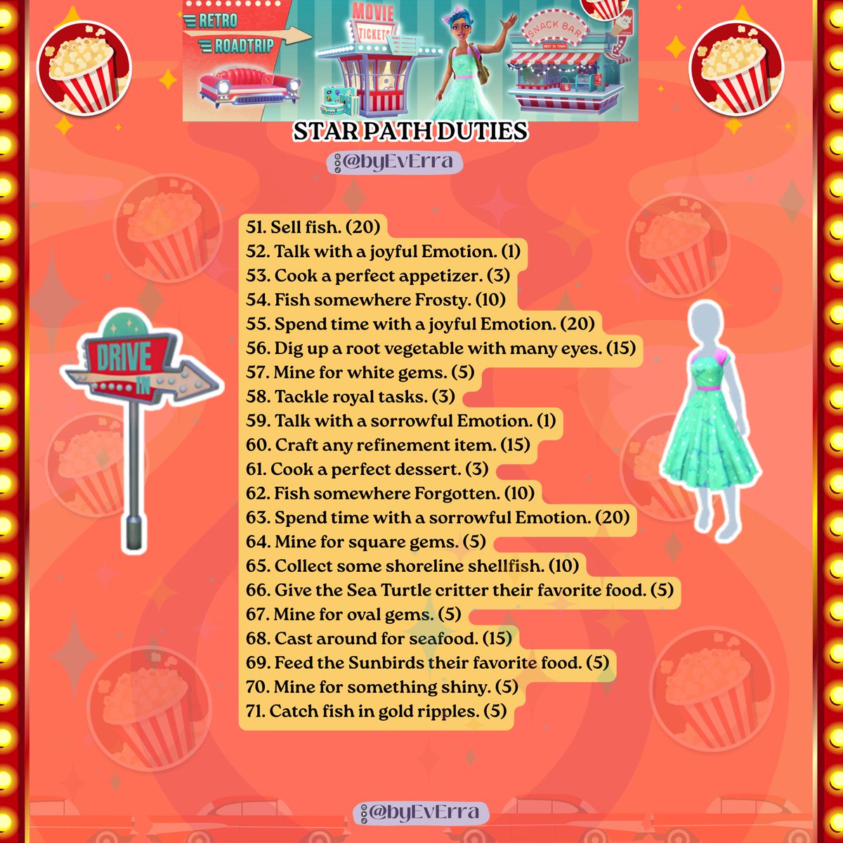 byEvErra's tweet photo. Retro Roadtrip Star Path!!!
All Regular Star Path Duties 🚗👗

Disney Dreamlight Valley Star Path
🚗👗🚗👗🚗👗🚗👗
#DisneyDreamlightValley #DDLV
#StarPath @DisneyDLV #DDV #DisneyDreamlightValleyCommunity https://t.co/qD7138T02g