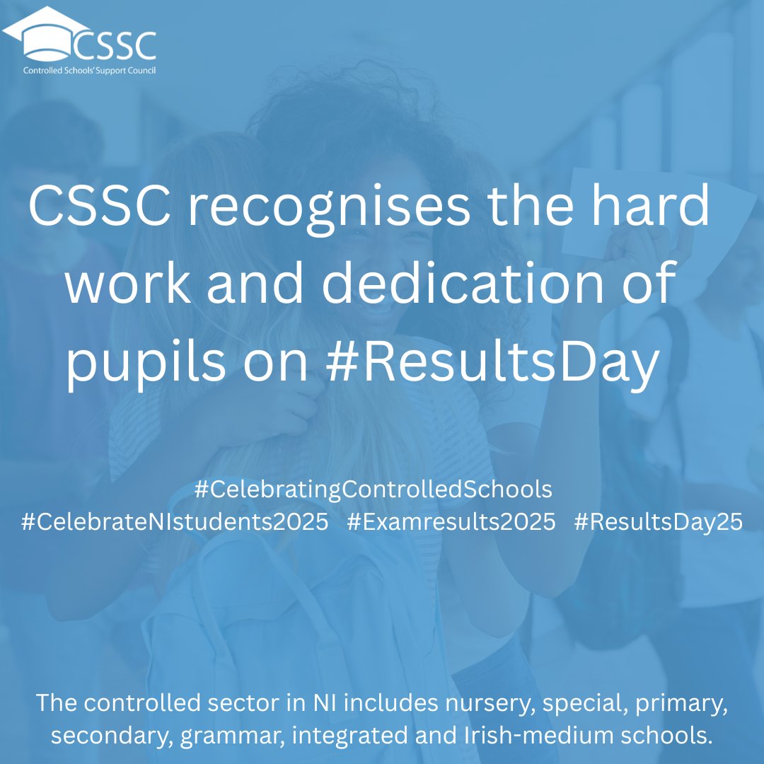 CSSC_NI's tweet image. CSSC recognises the hard work of pupils across Northern Ireland as they receive their GCSE results. Young people should be proud of all their achievements following their hard work and dedication.
➡️bit.ly/4mLrTJO
#ResultsDay25 #CelebratingControlledSchools