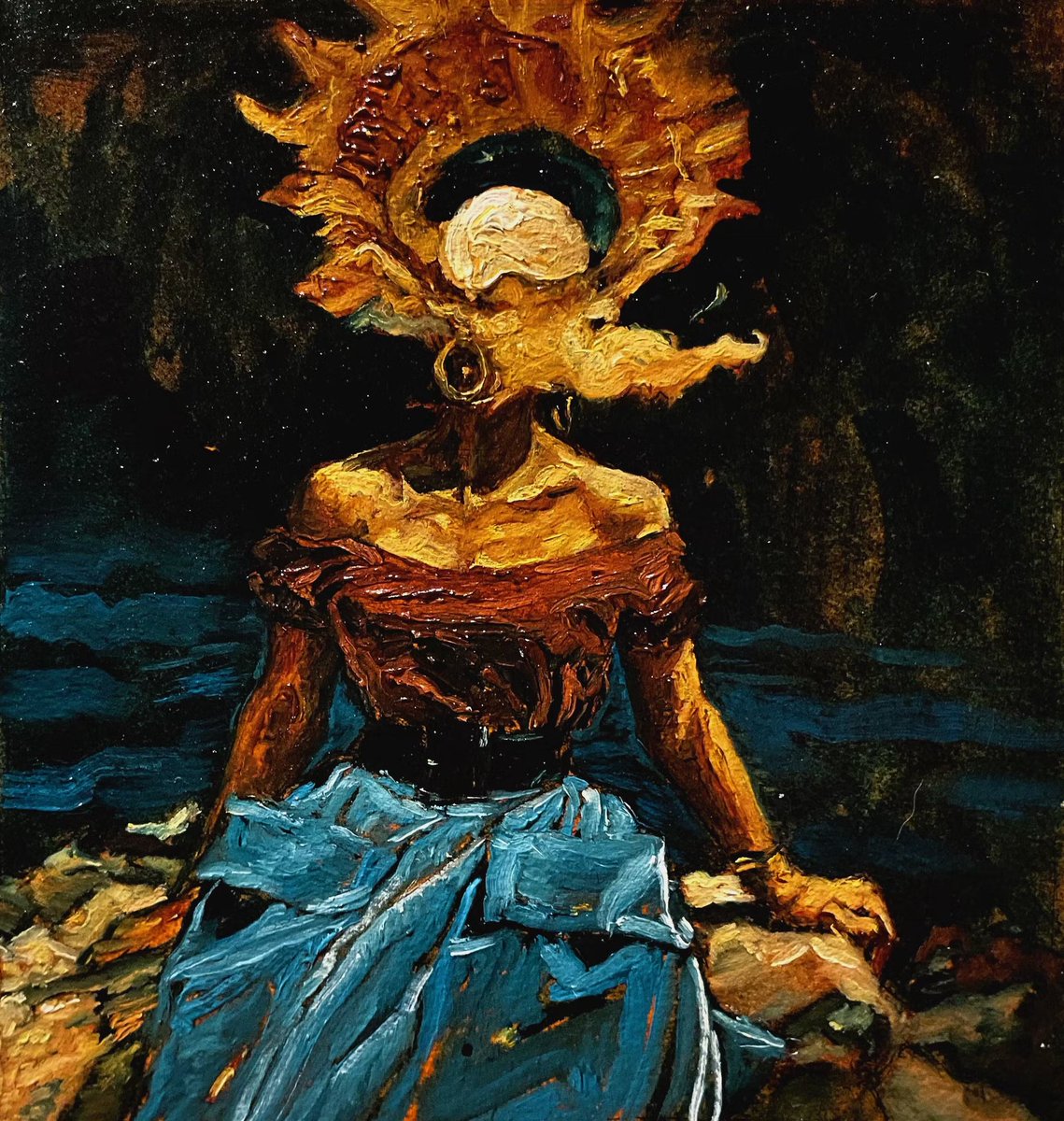 Gm 👁️‍🗨️
——
DYBBUK MASQUE LXXIX
Oil on canvas
——