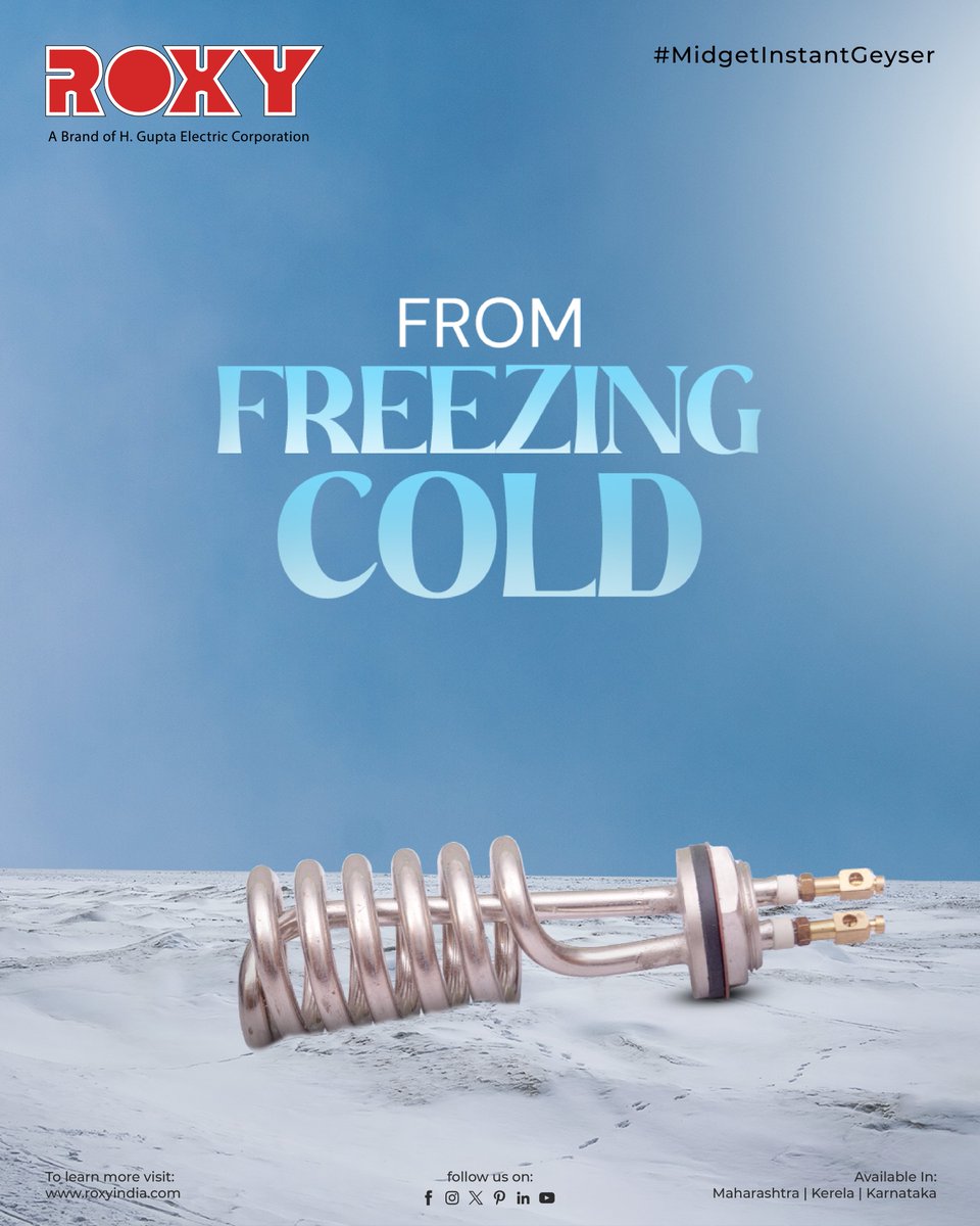 RoxyAppliances's tweet photo. Roxy Midget Instant Geyser – turning freezing cold into boiling hot in seconds! ⚡🔥❄️
.
.
For more visit:- https://t.co/uYeGWpZmPO
.
.
.
#RoxyAppliances #InstantGeyser #HotWaterAnytime #QuickHeating #BoilingHot #FromColdToHot #WinterEssential #SmartLiving #HomeComfort https://t.co/8sLZBAsq9S