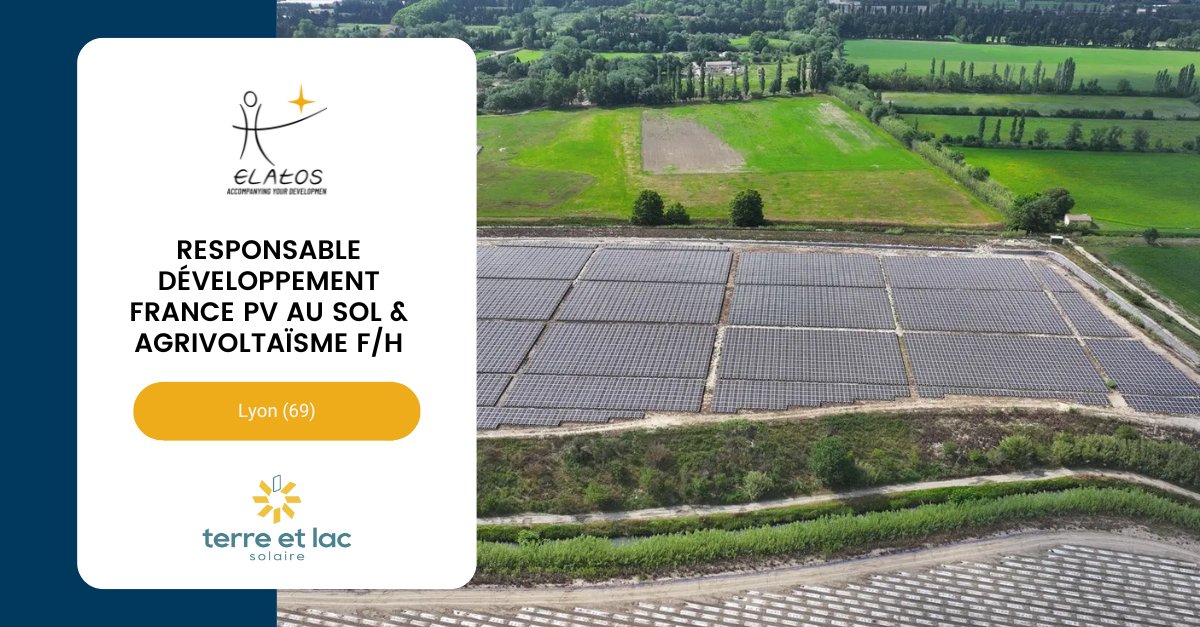 ☀️ Envie de relever un défi stratégique dans une entreprise en croissance, au sein d’une équipe dynamique et engagée ?

 #Recrutement Responsable Développement France PV au sol &amp; agrivoltaïsme pour Terre et Lac Solaire  à Lyon (69). 

→ bit.ly/4kZYpXj

#emploi