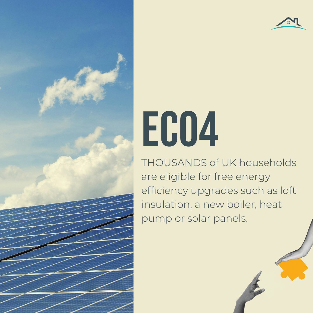 Ecogeeuk's tweet photo. The ECO4 grant helps eligible households access free insulation, heating upgrades, and more.

✅ Lower energy bills
✅ A warmer, more comfortable home
✅ Reduced carbon footprint

Find out more and apply: https://t.co/cFpi2NG33Z https://t.co/6v7e1lCiTr