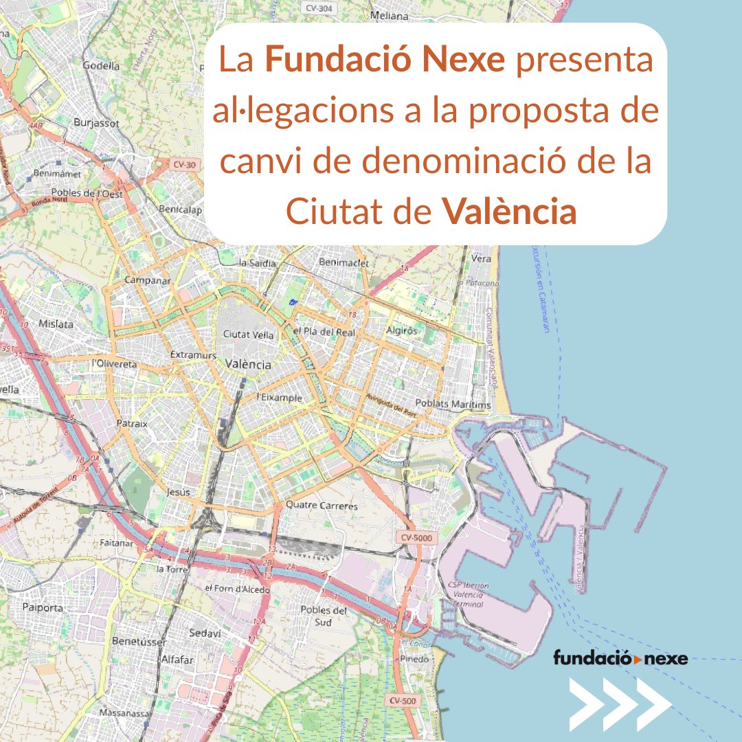 La Fundació Nexe presentarà al·legacions en contra de la proposta de canvi de denominació de la Ciutat de València aprovada per l’Ajuntament.
Els nostres principals arguments en contra són els següents 1/5 🧵
Teniu tota la informació i el document al web: fundacionexe.org/canvi_valencia/