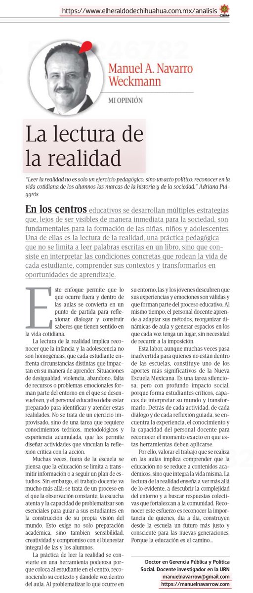 Meny_n's tweet image. El trabajo educativo no se reduce a un aula, tareas y pupitres. Existe un contexto que es necesario identificar para encontrar el mejor espacio para el aprendizaje de las niñas, niños y adolescentes. manuelnavarrow.com/2025/08/21/la-… 
@todos @destacar @seguidores #aech #manuelnavarrow