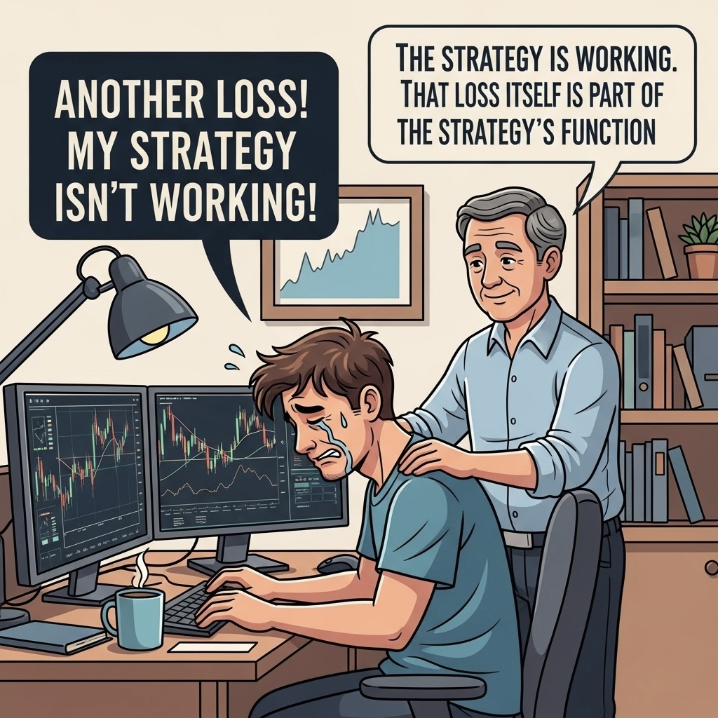 samuraipips358's tweet image. The flaw in the phrase “Sometimes a strategy doesn’t work.” 🧵

A loss following the rules isn’t failure, nor proof the strategy stopped working.
That loss creates the positive expectancy.
In fact, rule-based losses prove the strategy is working.
🧵1/5