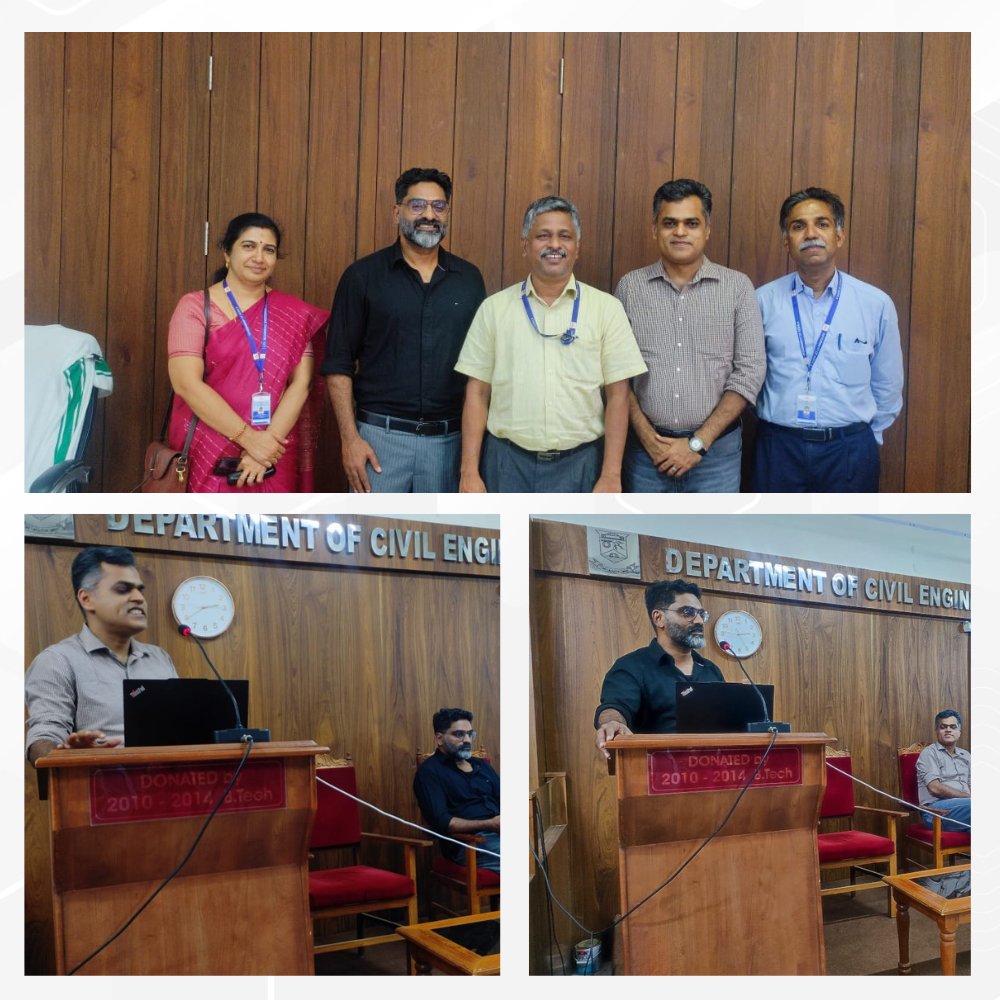 ULtechnology's tweet image. Our CEO, Harisankar R, &amp;amp; CCO, Jacob J Jacob, interacted with B.Tech entrants at the Coll. of Eng., TVM (#Orientation2025).
They highlighted the need for digital skills, BIM in design, GIS in planning &amp;amp; a roadmap from learning-certification. 
 #NextGenEngineering