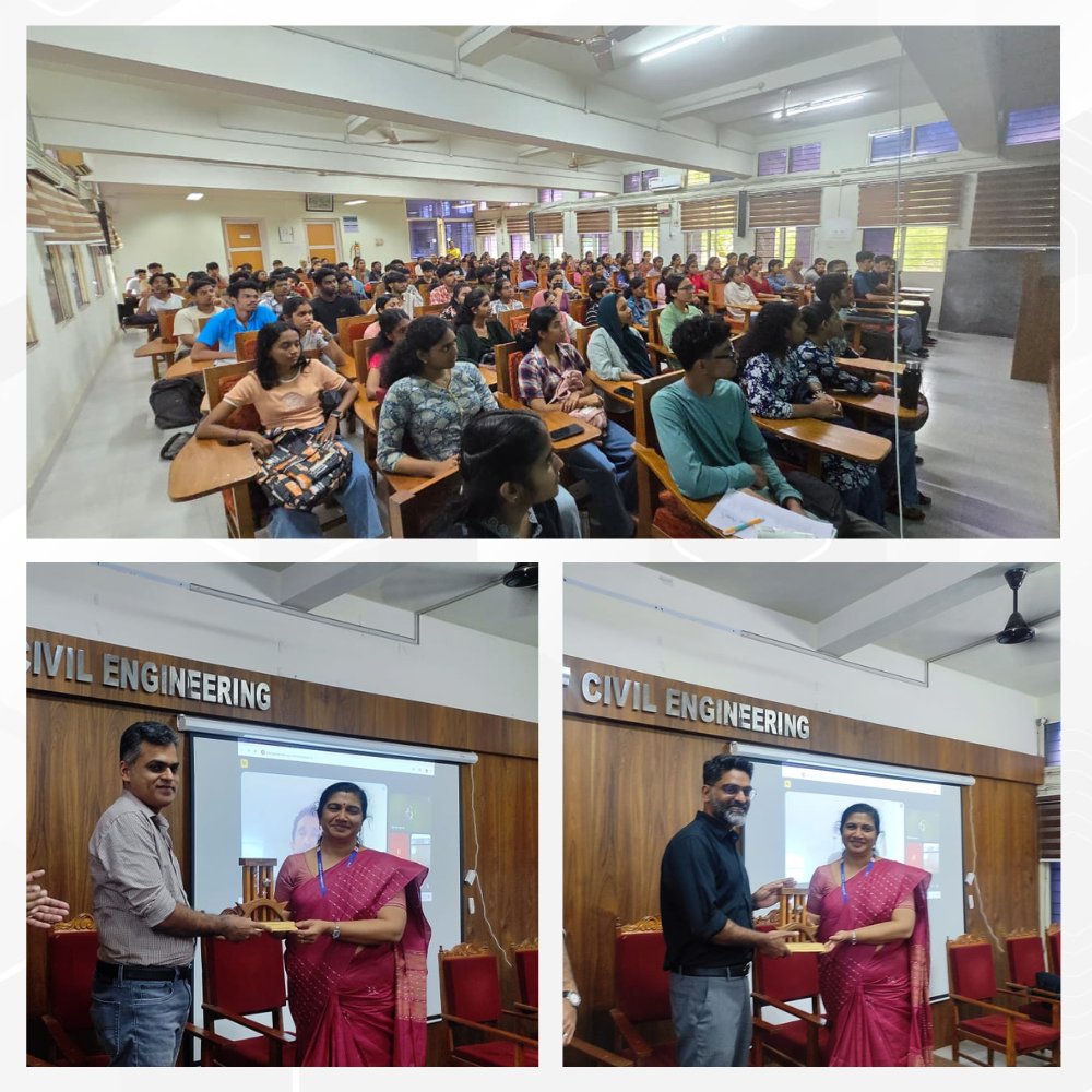 ULtechnology's tweet image. Our CEO, Harisankar R, &amp;amp; CCO, Jacob J Jacob, interacted with B.Tech entrants at the Coll. of Eng., TVM (#Orientation2025).
They highlighted the need for digital skills, BIM in design, GIS in planning &amp;amp; a roadmap from learning-certification. 
 #NextGenEngineering