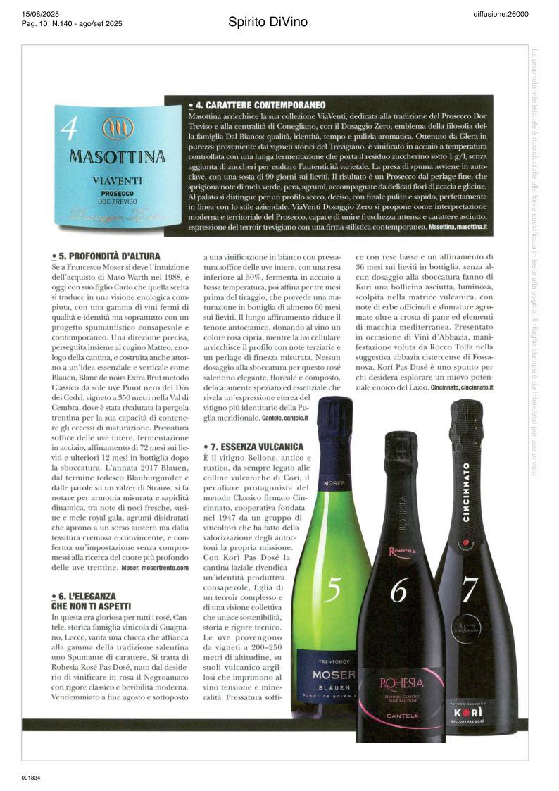 Korì Pas Dosé su Spirito divino✨
Un #MetodoClassico che racconta il vitigno #Bellone, le colline vulcaniche di #Cori e la visione condivisa di #Cincinnato: sostenibilità, storia e rigore tecnico.
Una #bollicina asciutta, luminosa, scolpita nella matrice vulcanica.