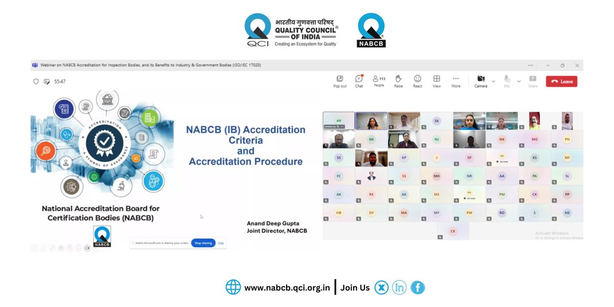 As part of its awareness series, NABCB hosted a successful webinar on “NABCB Accreditation for Inspection Bodies under ISO/IEC 17020:2012” on 14 Aug 2025. 

110+ participants explored how accreditation drives competence, trust &amp; regulatory confidence.

#Accreditation #inspection