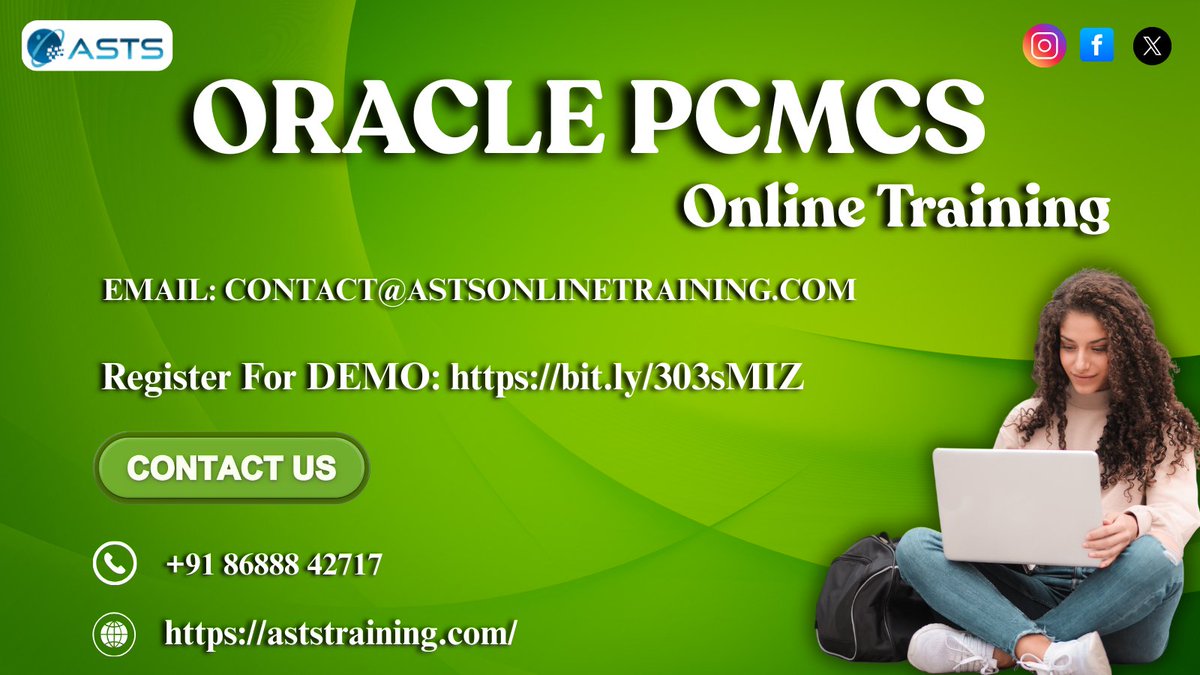 AstsTraining's tweet image. 𝐑𝐞𝐠𝐢𝐬𝐭𝐞𝐫 𝐟𝐨𝐫 𝐃𝐞𝐦𝐨 𝐨𝐧 𝐎𝐑𝐀𝐂𝐋𝐄 PCMCS: bit.ly/303sMIZ
Visit: aststraining.com
#OraclePCMCSNewBatch #PCMCSOracle #PCMCSCourse #PCMCSOnlineTraining #PCMCSTraining #oraclepcmcs #PCMCSTraininginHyderabad #PCMCSOnlineCourse  #AstsTraining