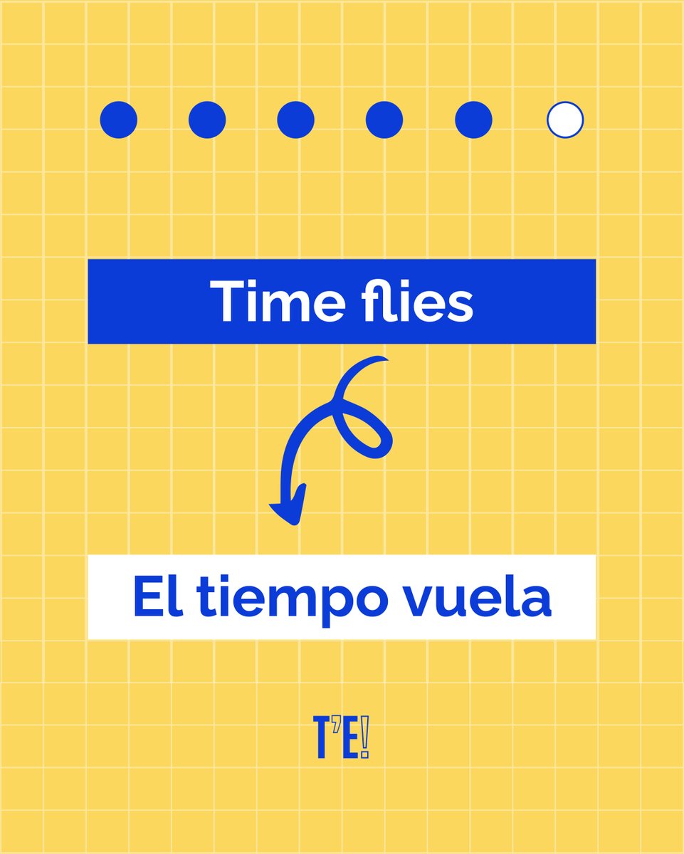 Expresiones con TIME que necesitas:
✔ Run out of time
✔ Time flies
✔ Take your time
#That’sEnglish #IdiomsInEnglish!