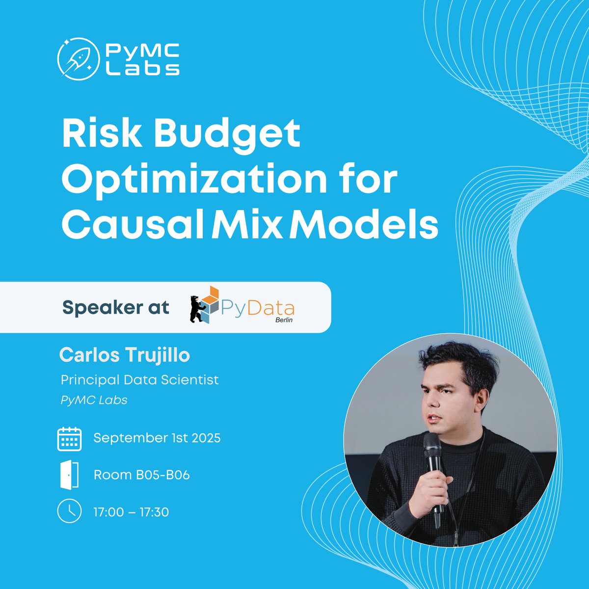 pymc_labs's tweet image. Most budget planning is just expensive guessing 🎯
@cetagostini tackles this in "Risk Budget Optimization for Causal Mix Models" @PyDataBerlin 2025!
📅 Sept 1st, 5:00-5:30 PM
Turn uncertainty into strategic advantage.
#PyDataBerlin #BudgetOptimization #PyMC