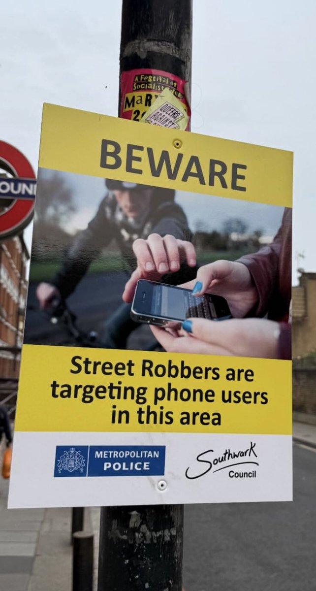 dboxxer's tweet photo. @FloEshalomi @SadiqKhan Tackling crime by putting up signs saying there is crime ? And then saying there isn’t . That’s @MayorofLondon https://t.co/XF7Mn7grKD