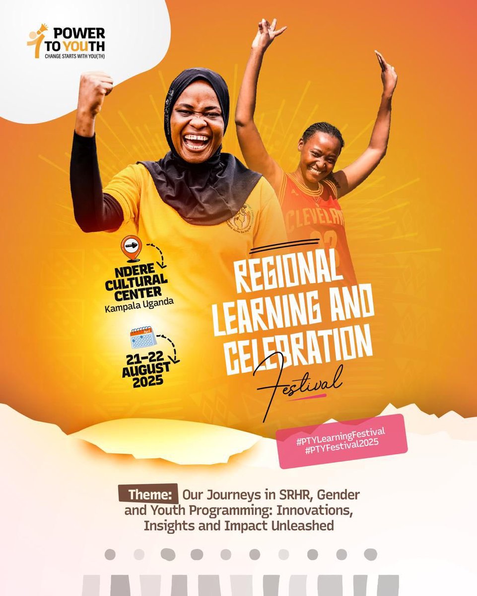 RHUganda's tweet photo. We are LIVE at the Power to You(th) Regional Learning & Celebration Festival! 

Celebrating milestones & unleashing impact under the theme “Our Journeys in SRHR, Gender & Youth Programming.”

Can’t join us in person? We are also streaming LIVE on YouTube & Zoom — don’t miss out! 
https://t.co/QgTh6Q0LC9

Or

https://t.co/Yf6msaaPae

#PTYLearningFestival