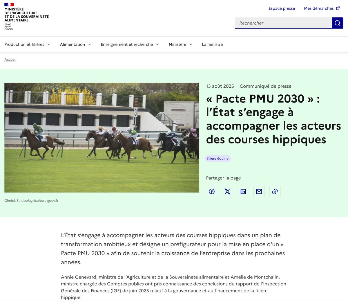 One Voice (@onevoiceanimal) on Twitter photo Maltraitance des chevaux, surendettement pour les parieurs... Inadmissible.
Avec le #PactePMU2030, le <a href="/Agri_Gouv/">Ministère Agriculture et Souveraineté alimentaire</a> montre ses priorités : maintenir la misère équine et sociale.
Signez pour que les chevaux soient considérés comme des animaux familiers !🖋️ one-voice.fr/petition/pour-… Maltraitance des chevaux, surendettement pour les parieurs... Inadmissible.
Avec le #PactePMU2030, le <a href="/Agri_Gouv/">Ministère Agriculture et Souveraineté alimentaire</a> montre ses priorités : maintenir la misère équine et sociale.
Signez pour que les chevaux soient considérés comme des animaux familiers !🖋️ one-voice.fr/petition/pour-…