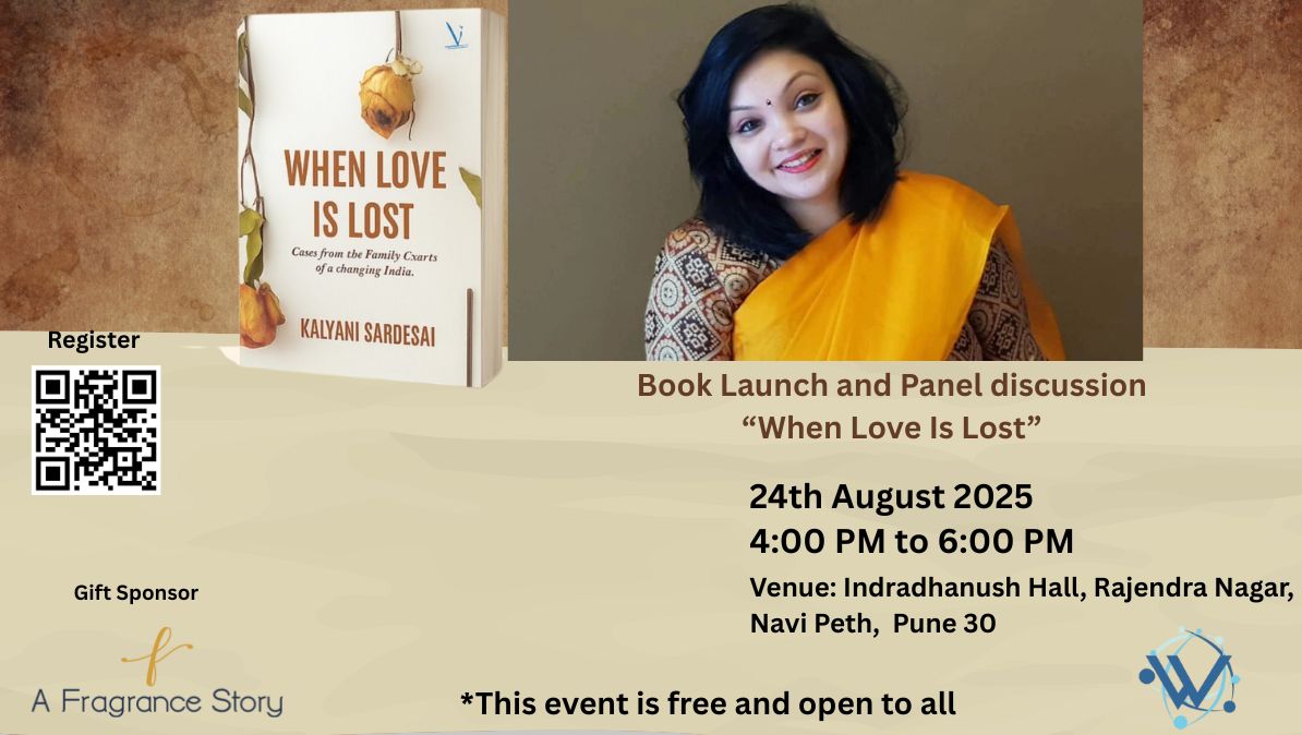🌸 When Love Is Lost – Book Launch &amp; Panel Discussion 🌸

✨ At WiMLDS Pune, we believe in combining research and data science with lived stories to build awareness, empathy, and actionable insights for society.

🙌
Lawyers, counselors, HR professionals, and psychologists