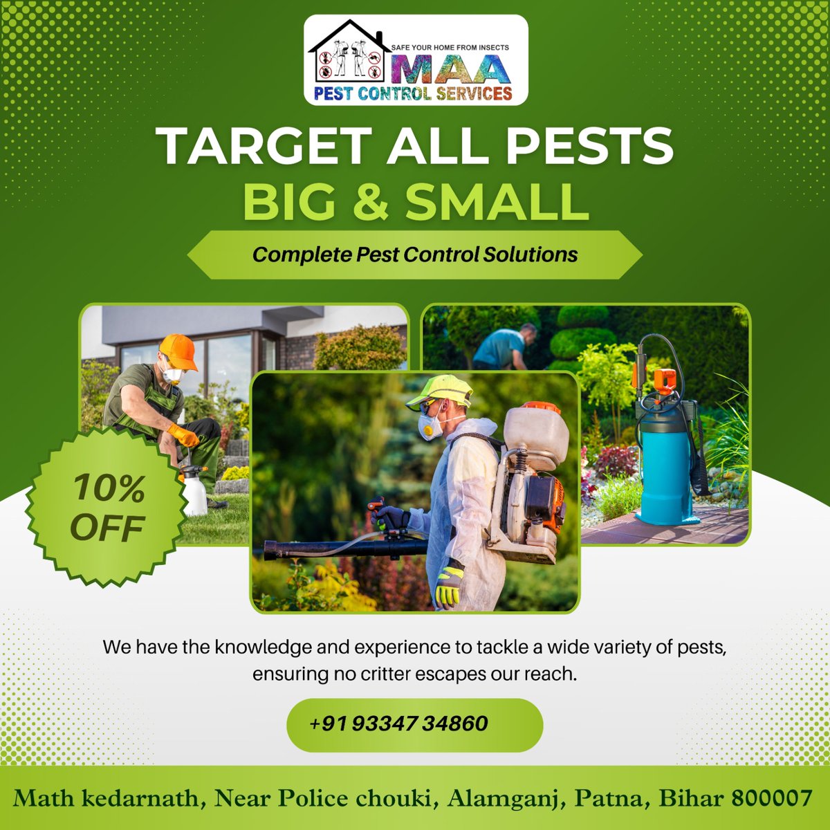 MaaPest61351's tweet photo. 🌟 Targeting all pests, big or small, we provide complete pest control solutions—visit Maa Pest Control Services. ❤️📞

#maapest #pesticide #insecticide #agriculture #pestcontrol #organic #pesticides #herbicide #farming #insects #fertilizer #chemical #pesticidefree #fungicide https://t.co/OU3FUmKUcJ