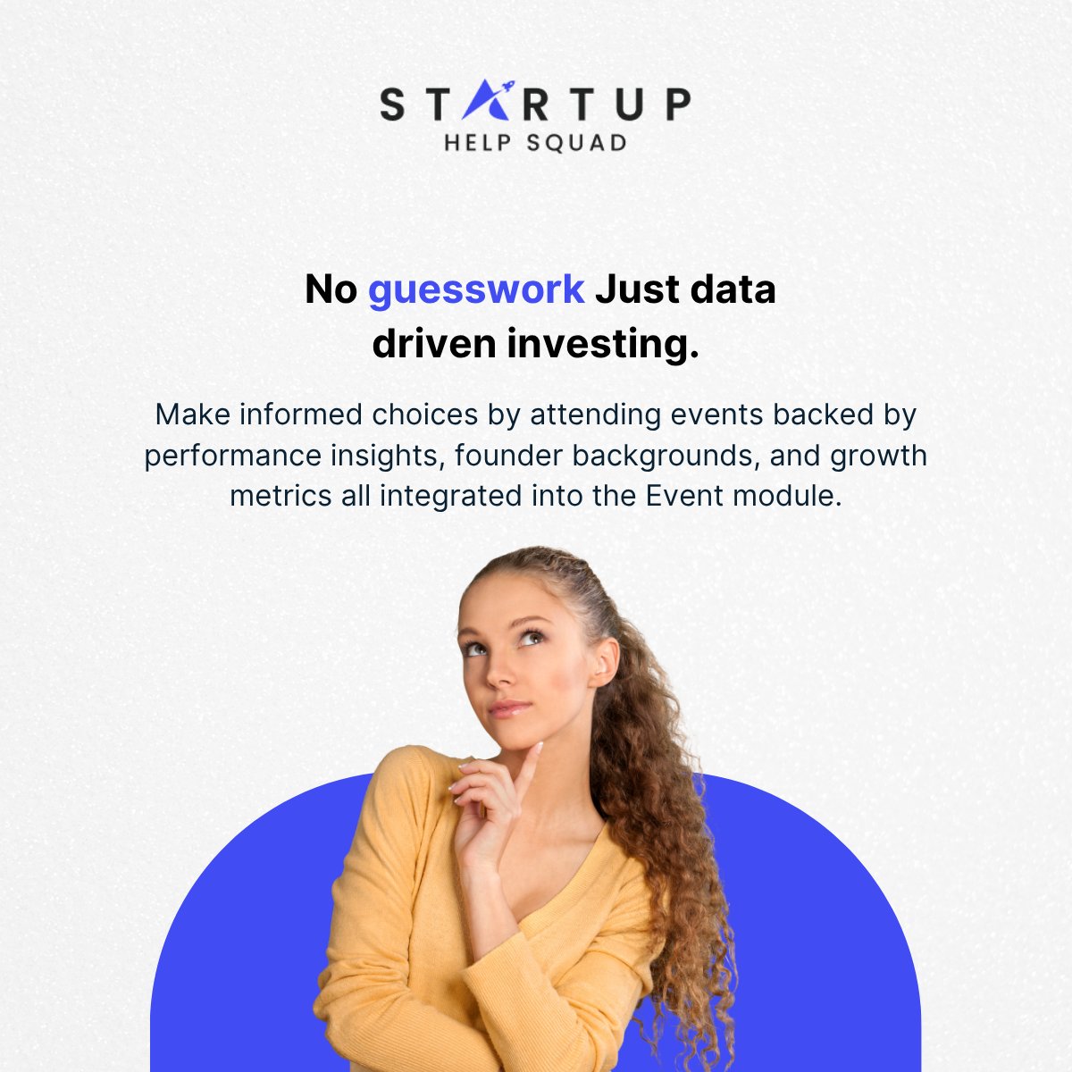 startuphelpsqd's tweet image. Make informed choices by attending events backed by performance insights, founder backgrounds, and growth metrics, all integrated into the Event module.

#StartupHelpSquad #module #DueDiligence