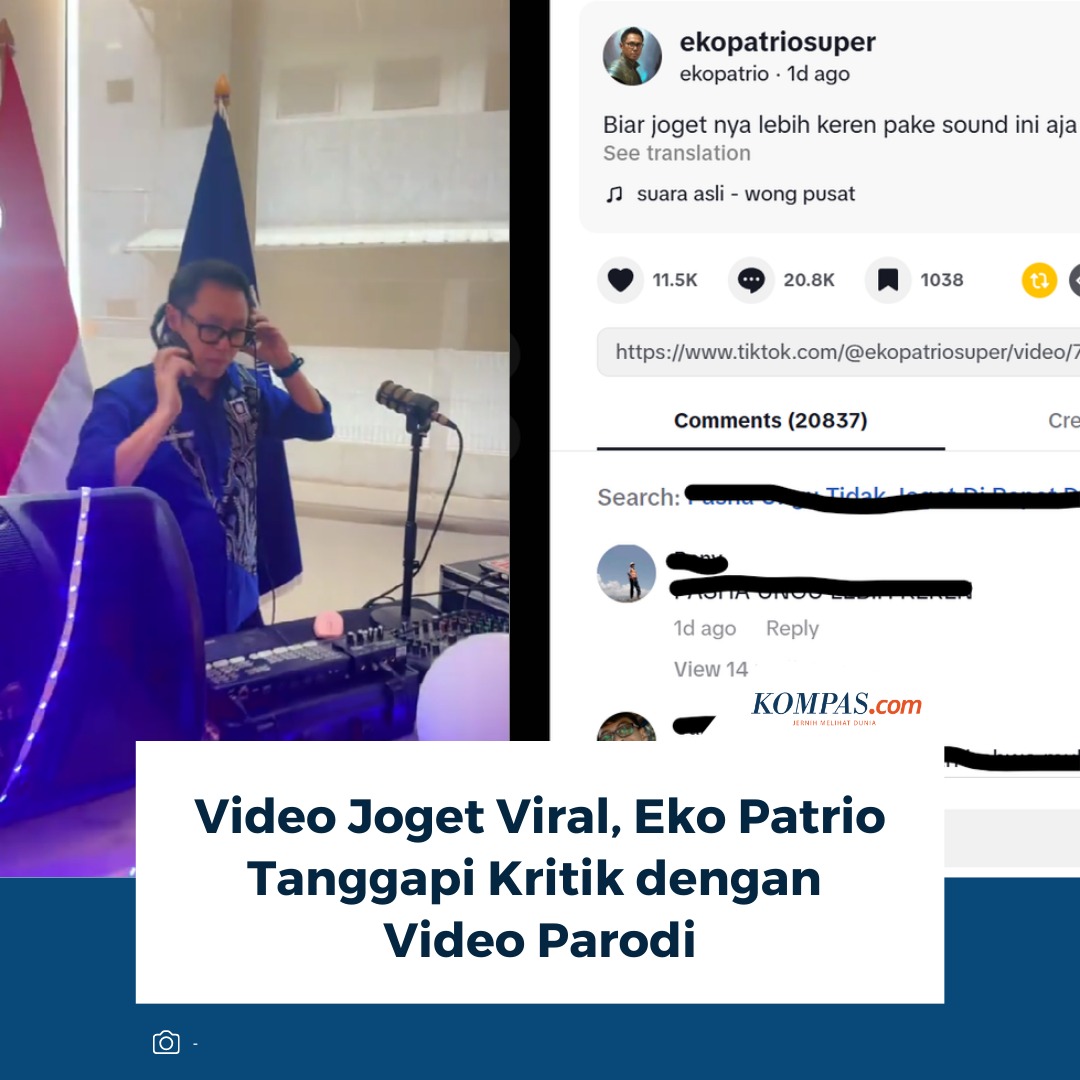 kompascom's tweet image. Mantan komedian sekaligus anggota Dewan Perwakilan Rakyat (DPR), Eko Patrio kembali menjadi sorotan publik setelah video dirinya berjoget di sela rangkaian Sidang Tahunan MPR menuai banyak kritik. Alih-alih meredam komentar negatif, politikus Partai Amanat Nasional (PAN) itu…