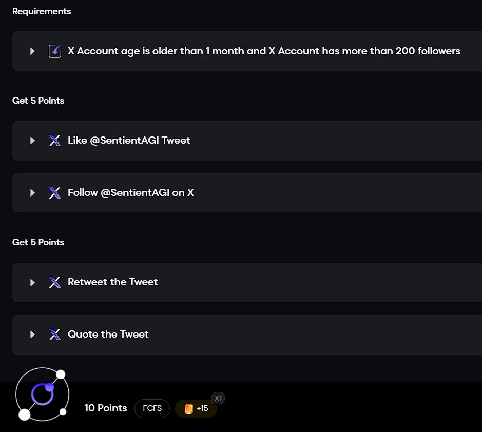 🔥 Sentient Update

New Galxe Quest is live!

🔗 Complete the tasks here: app.galxe.com/quest/5pH5qUCo…

📆 Deadline: 08/25

Gm frens 💜