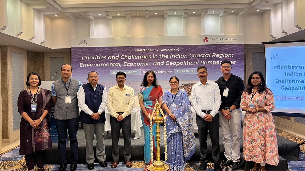 CPPRIndia's tweet photo. The inaugural session of the conference was also graced by the presence of Ms R Anitha Nandhini IFS, Regional Passport Officer, Kochi; Prof (Dr) G B Reddy, Vice Chancellor, National University of Advanced Legal Studies (NUALS), Kochi; and Dr Shine Kumar C S, Director, National Institute of Fisheries Post Harvest Technology and Training (NIFPHATT), Kochi.

Ms Nandita Baruah, Country Representative-India, The Asia Foundation (TAF), and Dr D Dhanuraj, Chairman, CPPR, were also on the dais.

#IndianCoastalRegion #CoastalDialogue #PolicyDialogue #IndianCoastalAlliance #ICAConference