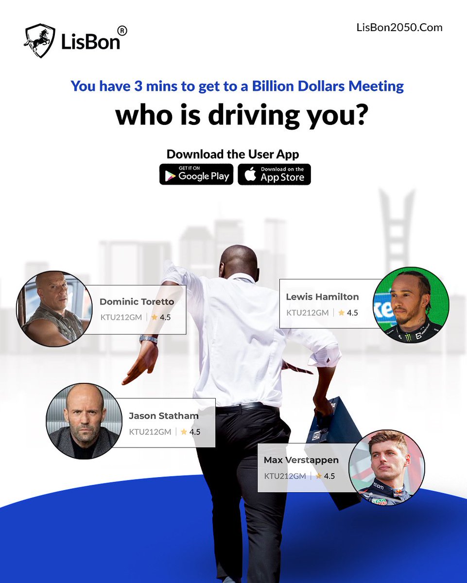 lisbonplatforms's tweet photo. ๐ Youโre stuck in traffic, late for something big. Whoโs your go-to driver?.
#LisBon #RideWithTheBest #ChooseYourDriver #FastLaneChallenge https://t.co/ScrSGOYfNt
