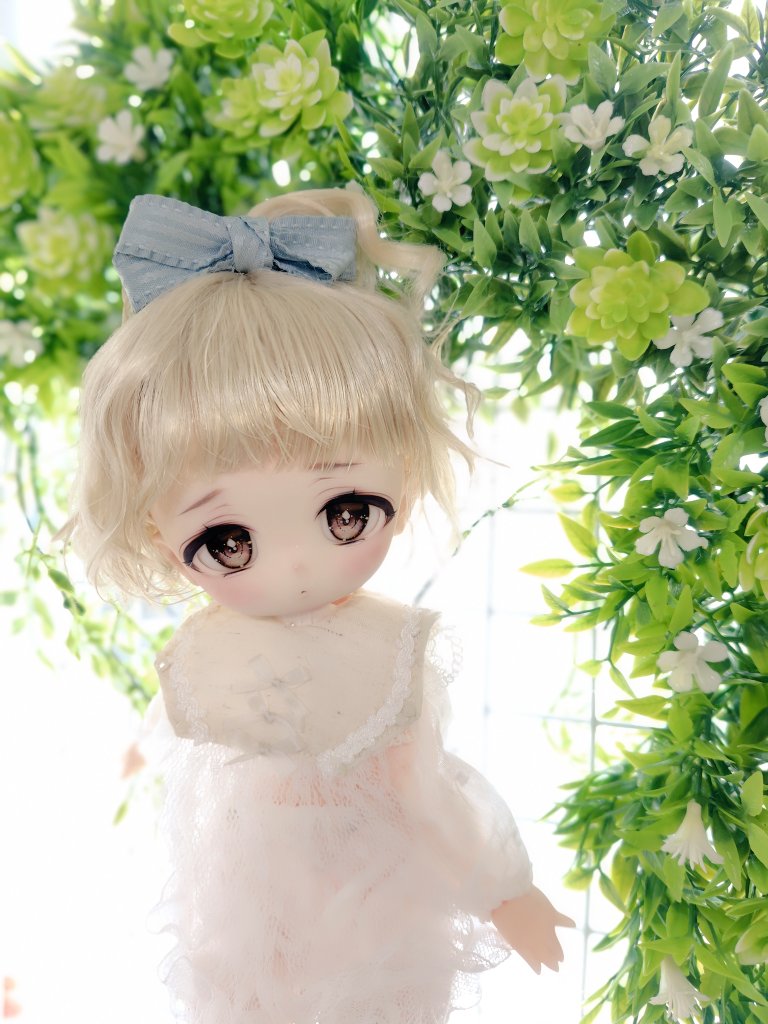 misola_doll's tweet photo. まめじさん(@mamejistudio)さんのウィッグとご縁を頂けました！
ふわふわっと繊細で可愛くて一瞬で大好きになりました🥹💞リボンがまた可愛い、、🫶🏻️︎
 #まめじ工房
 #melty_mily
 #ばらやめめ
 #lilmint https://t.co/udknuLOZsK