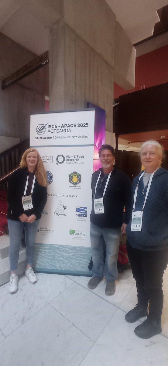 So happy to be at the ISCE conference #chemecol2025 in New Zealand and in person ! Last time I could participate was in South Africa during the pandemic. It was also a great opportunity to meet with <a href="/agonzal29/">Andres Gonzalez</a> and discuss our future chemical ecology workshop at <a href="/Tukkies/">UniversityofPretoria</a>