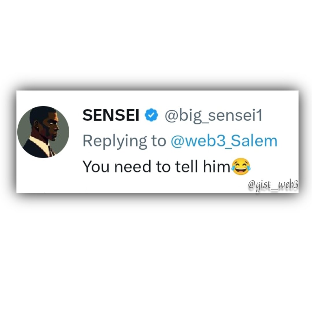 WEB3 GISTβ©οΈ (@gist_web3) on Twitter photo I get GIST πππ
Idolo this, Idolo that. Many of you think your Idolo can solve all your life problems. Oya na, dey play!
Person dey face real life problem, he con think say <a href="/big_sensei1/">SENSEI</a> and CT go fit save am. This wahala wear Crocs.
Let's dive in, you'll love this ππ½π
π§΅ I get GIST πππ
Idolo this, Idolo that. Many of you think your Idolo can solve all your life problems. Oya na, dey play!
Person dey face real life problem, he con think say <a href="/big_sensei1/">SENSEI</a> and CT go fit save am. This wahala wear Crocs.
Let's dive in, you'll love this ππ½π
π§΅
