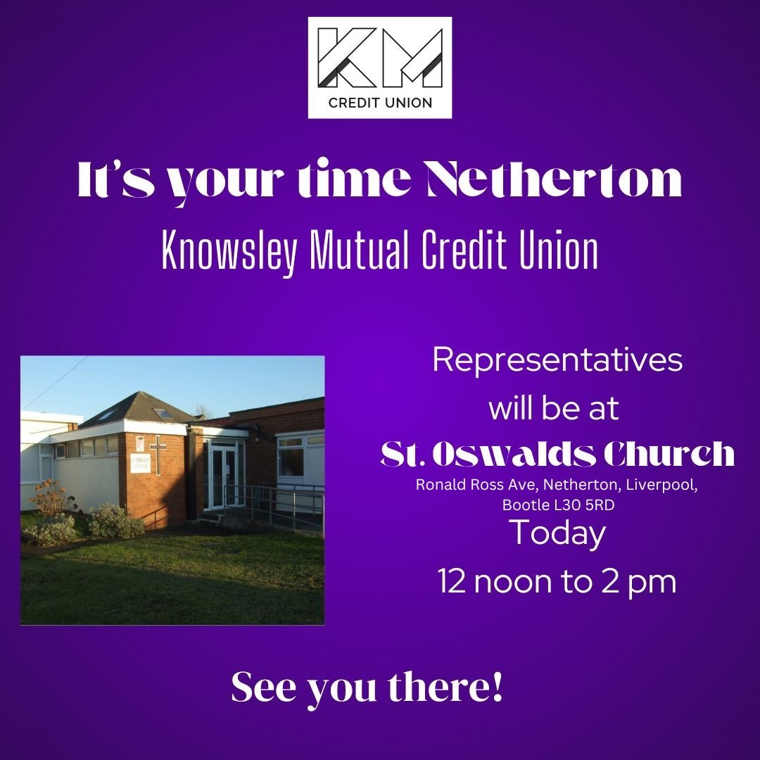 KnowsleyMutual's tweet photo. 📍 We’re in St. Oswald’s every Thursday!
🕛 12:00 PM – 2:00 PM

Pop down and see us for all your Credit Union needs – whether it’s joining up, making payments, or asking questions, we’re here to help! https://t.co/KF3Q2NVTnV