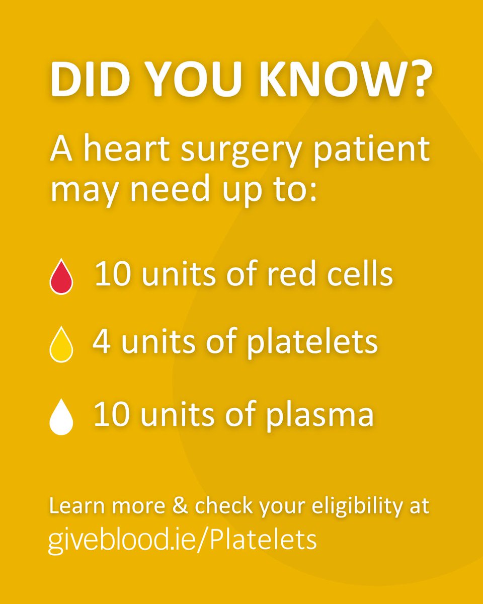 Giveblood_ie's tweet photo. Can you give platelets this month? Your donation can make a huge difference for those in need. We are always looking for new platelet donors for our Dublin and Cork clinics.
#GivePlatelets #SaveLives 💛❤️ https://t.co/Hv3caSMYyj