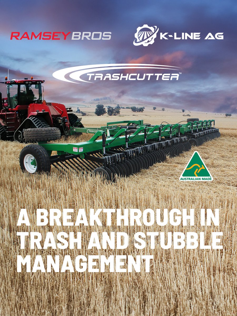 Clean cuts. No compromise. 🌾

The K-Line Ag Trashcutter®️ is your go-to for post-harvest stubble control — minimal soil disturbance, maximum efficiency. Built tough for Australian paddocks and proven in the field. 

👉 Contact your local Ramsey Bros today to learn more!