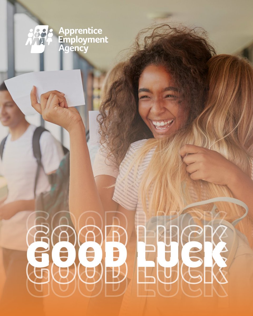 𝗚𝗢𝗢𝗗 𝗟𝗨𝗖𝗞 to everyone collecting their GCSE and Level 1/2 VTQ results today!

From all of us at Apprentice Employment Agency, we’re wishing you the very best today and for the journey ahead!

#GCSEResultsDay #ResultsDay2025 #Apprenticeships