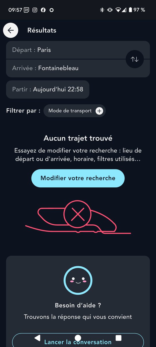Bonjour <a href="/LIGNER_SNCF/">Ligne R</a> , ce soir les deux derniers trains au départ de Paris passent par Hericy. Aucun moyen de substitution n'est précisé sur les applications. Qu'en est il si on veut aller a Fontainebleau par ex ? Merci