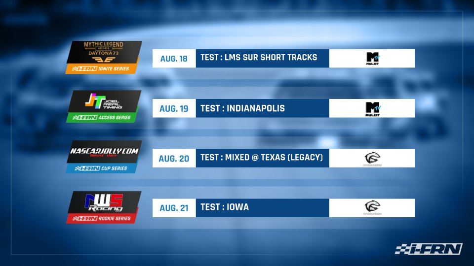 ligue_ifrn's tweet photo. 🚨 Dernier round de la semaine test #iFRN !

⚡ Ce soir on sort l’ARCA pour un run explosif sur l’Iowa Speedway 🏁

🎥 Nouveau diffuseur, nouveau show : https://t.co/sx6w07YSlP

Soyez là pour cette dernière course avant la reprise officielle dès lundi 🔥 https://t.co/qp5kpCYqyA