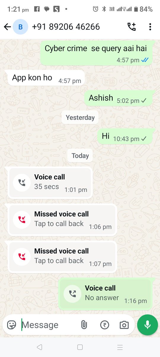 acmohan27's tweet photo. @DelhiPolice @CPDelhi @Cyberdost @HMOIndia @AmitShah sir इस number से व्हाट्सअप कॉल करके मुझे जान से मारने की धमकी दी जाती है आप बोलते हैं cyber पोर्टल पे कॉल login करो जहां ये option ही नहीं है, ये बोलते हैं दिल्ली पुलिस की औकात 5k की है कर दो complaints तो क्या सच है https://t.co/DOPwVz8PC7
