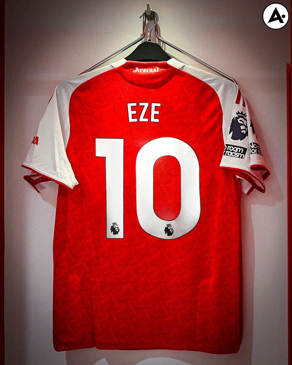Eze with the number 10 at the back of the Arsenal shirt is just