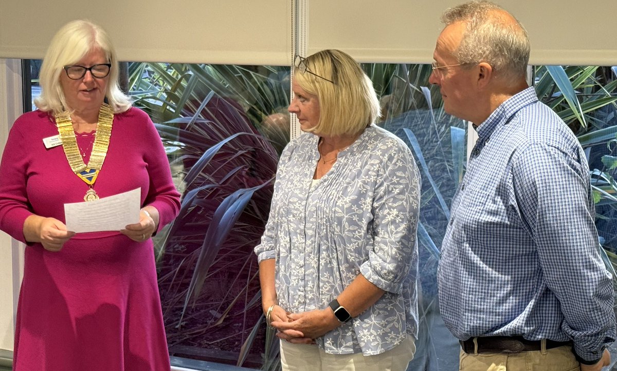 Yesterday at our fortnightly evening meeting our President Gill inducted another two people into membership of our thriving club here in #Woking Welcome Gilly and John Sadler. Gilly is going to join our Community team and John will be on the Fireworks Extravaganza organising team