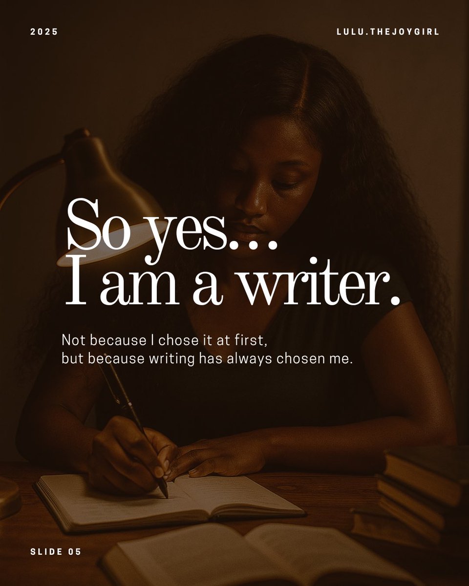 _olluchii's tweet photo. I used to think I was “just trying things,” but all along, writing was choosing me.
And now I can boldly say: I am a writer.

What’s one gift or talent you discovered about yourself along the way?
Share with me in the comments, I’d love to hear your story. https://t.co/6VdY5i0tGw
