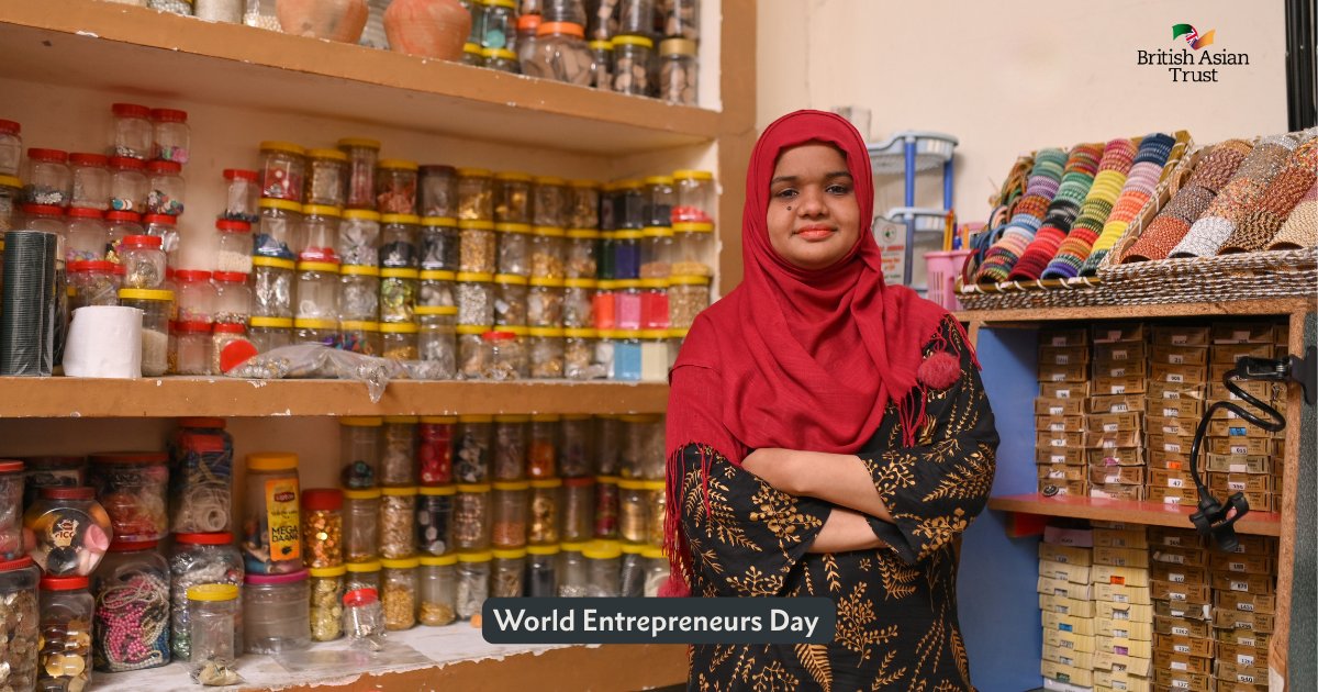 Female entrepreneurs make up only 1% of Pakistan’s working female population. This #WorldEntrepreneursDay we are celebrating all the inspirational women who have taken part in our livelihoods programmes. 

Read Alina’s story 👉 britishasiantrust.org/latest-updates…