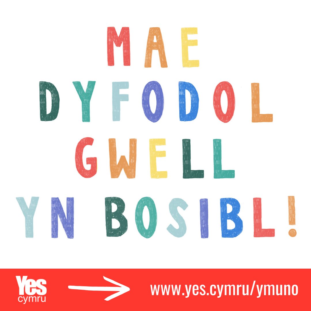 Mae dyfodol gwell yn bosibl! 🏴󠁧󠁢󠁷󠁬󠁳󠁿
Ymunwch â ni 👉 yes.cymru/ymuno