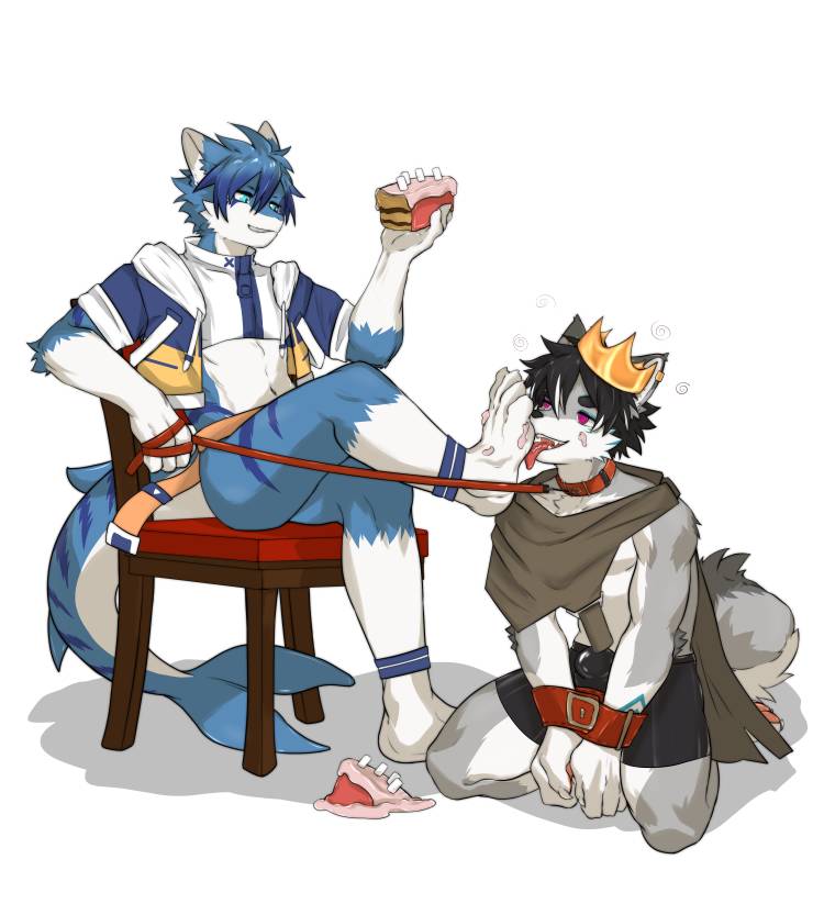 “啧啧啧，真是骚狗，戴着项圈看见主人的脚就走不动道了？给老子好好吸脚爪的气味，好好洗洗你的狗脑子…”

“才吸两口就翻白眼吐舌头了？被老子洗脑成无脑骚狗了，来，就着主人的脚爪舔你的生日蛋糕吧~生日快乐，骚逼素狼”
🐱🦈：<a href="/crx5s_4i/">塔塔塔可</a>
🎨：安卡