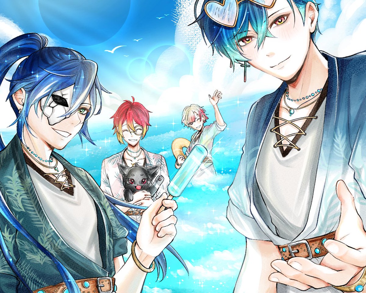 draw_anju's tweet photo. 二階組🏖️
#aknk_FA #あくねこ_FA #繪圖 #描画 #painting https://t.co/bz8Uy7Xujc