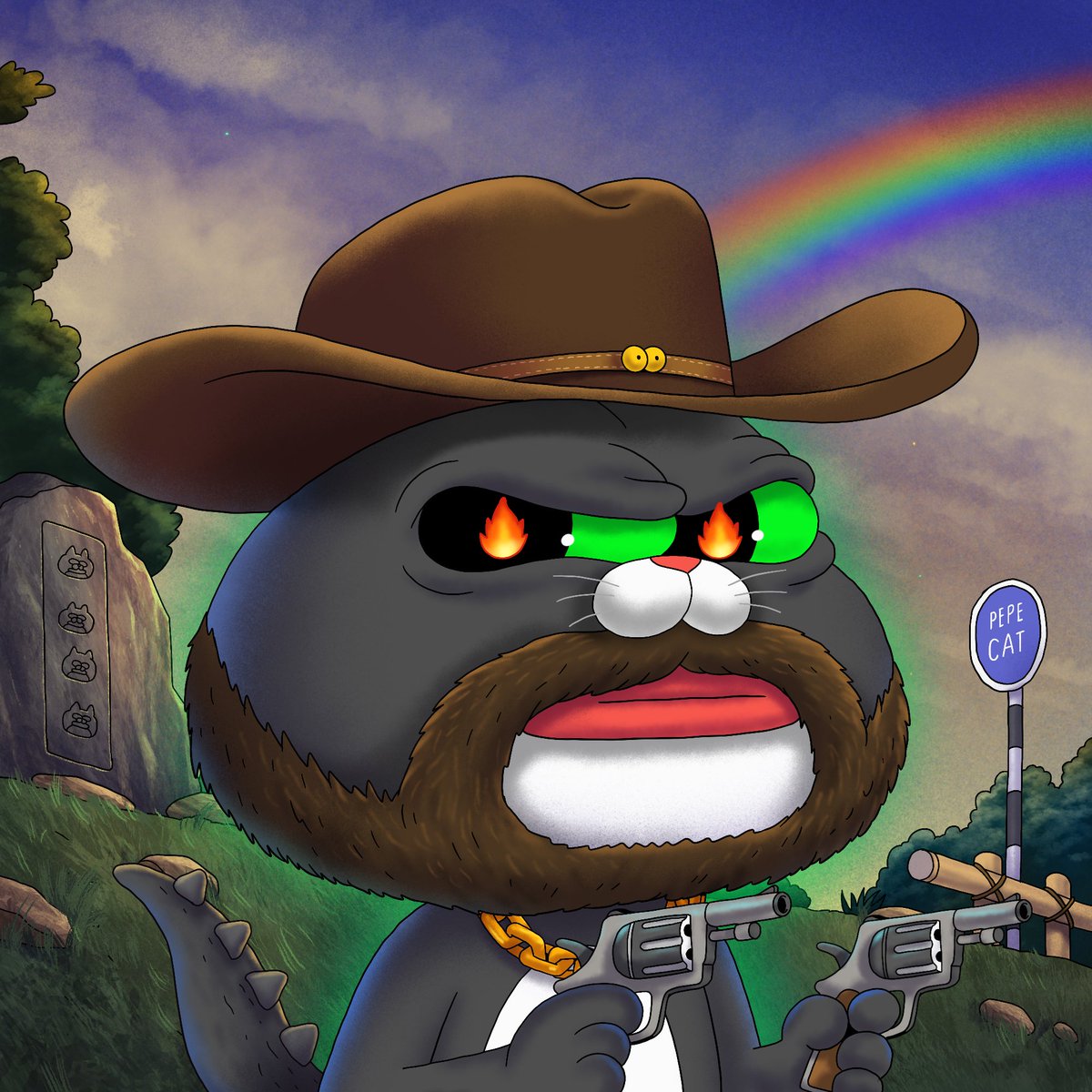 🚀 The "PEPECAT LEGENDS" NFT collection is going to be absolutely insane!

Here’s a random render of an NFT with 7 accessories and each one can have up to 12 unique items 😻✨
Send me your ETH address to get on the Whitelist for an unbelievable price of just $5.

More details